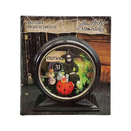 Tim Holtz&#xAE; Idea-Ology Glossy Black Halloween Curio Clock